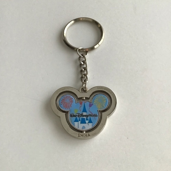 Vintage Walt Disney World Mickey Mouse Ears Swivel Keychain Keyring Castle - Picture 10 of 11